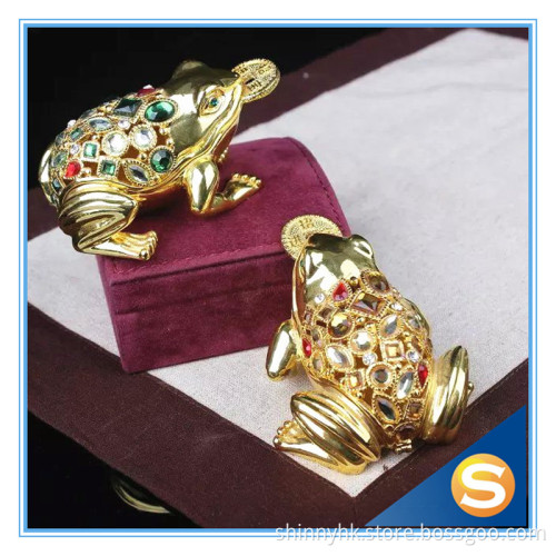 Custom Fashion Rhinestone Frog Trinket Box For Gift
